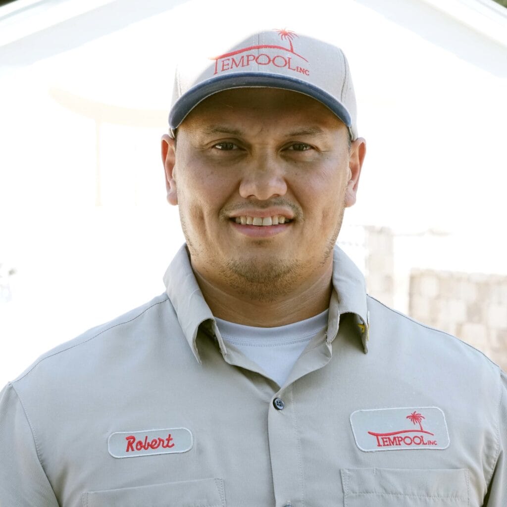 pool plastering experts in Jacksonville FL - A professional pool plastering expert in Jacksonville FL, smiling and wearing a