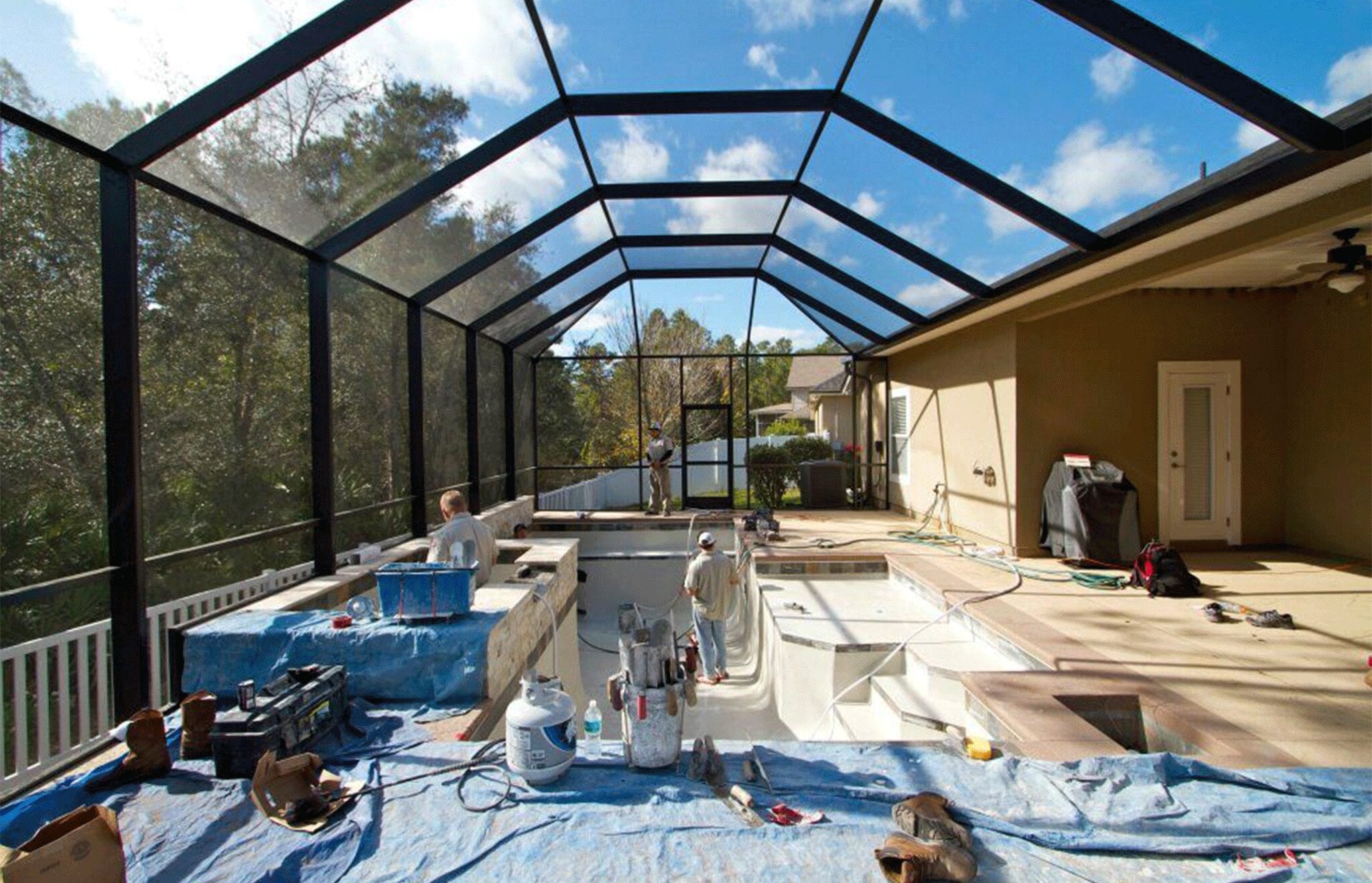 tempool–_0004_tempool_5_before-e1770140610172 Before shot of a pool showing rough plaster surface, highlighting the need for pool plastering Jacksonville FL.