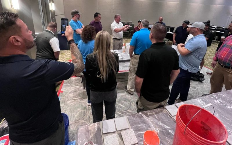 pool plaster training Jacksonville FL - A hands-on pool plaster training session in Jacksonville FL, showcasing workers apply