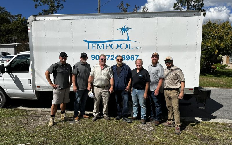 pool plaster training Jacksonville FL - A group of trainees learning pool plaster techniques in Jacksonville FL, demonstratin