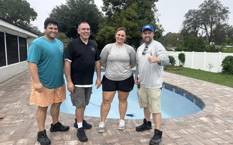 pool plastering consulting jacksonville fl - A close-up of a freshly plastered pool surface, showcasing smooth texture and ev